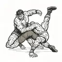 wrestler grappling tattoo design idea