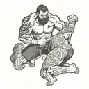 wrestler grappling tattoo design idea