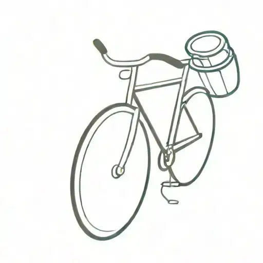 A bike with drums as tires tattoo design idea