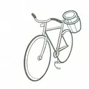A bike with drums as tires tattoo design idea