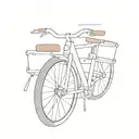 A bike with drums as tires tattoo design idea