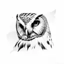 owl flying tattoo design idea