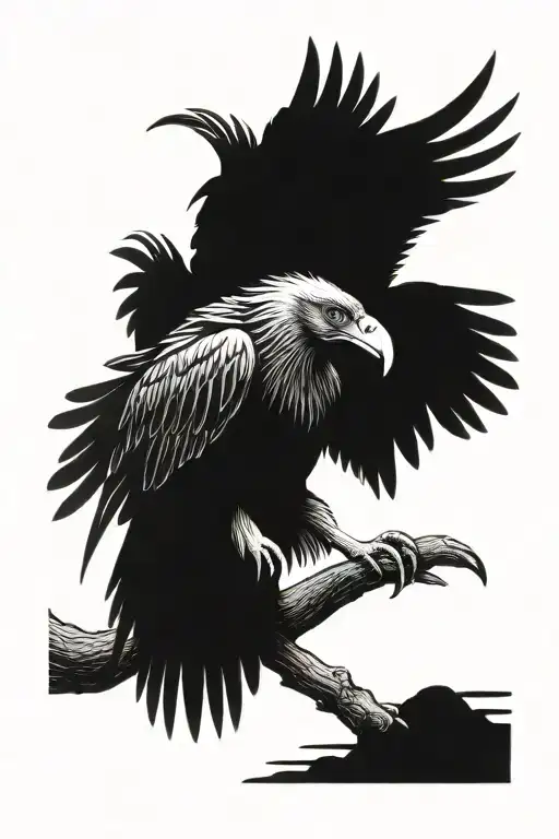 vulture bad angel tattoo design idea