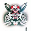 Oni Mask tattoo design idea
