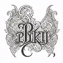 RIKU name in gothic letters tattoo design idea