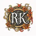 RIKU name in gothic letters only letters tattoo design idea