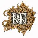 RIKU name in gothic letters only letters tattoo design idea