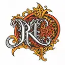 RIKU name in gothic letters only letters tattoo design idea