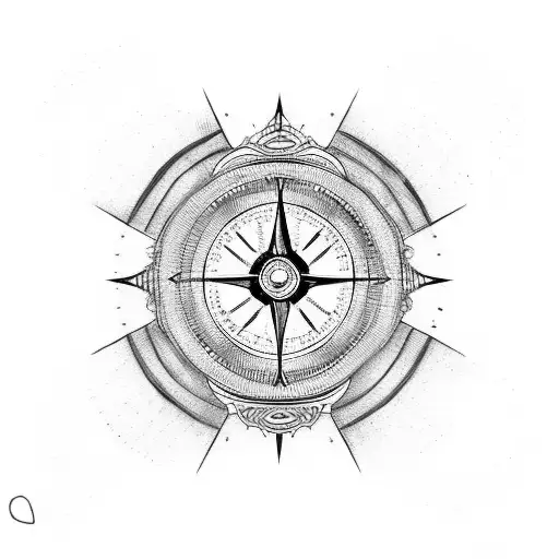 enso ring with compass tattoo design idea