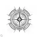 enso ring with compass tattoo design idea