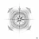 enso ring with compass tattoo design idea