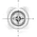enso ring with compass tattoo design idea