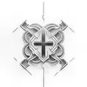 3d cross tattoo design idea