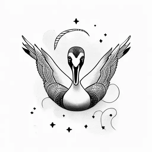 Swan with words Family is Unity tattoo design idea