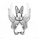 bunny with wings tattoo design idea