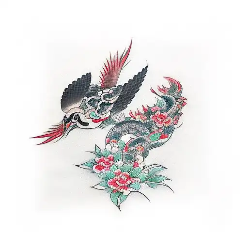 two birds tattoo design idea