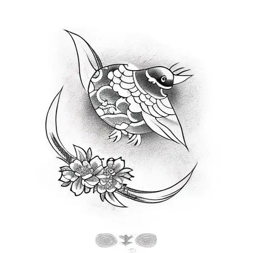 two birds tattoo design idea