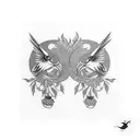 two birds tattoo design idea