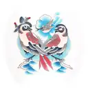 two birds tattoo design idea