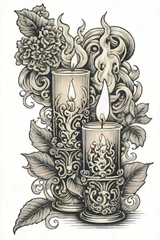 candle, smoke, quote tattoo design idea