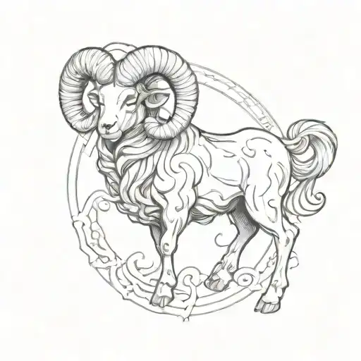 aries zodiac sign tattoo design idea