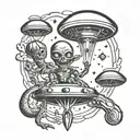 alien abduction tattoo design idea