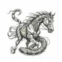 Design a horse and snake from Ford for me car drifting tattoo design idea