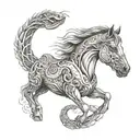 Design a horse and snake from Ford for me car drifting tattoo design idea