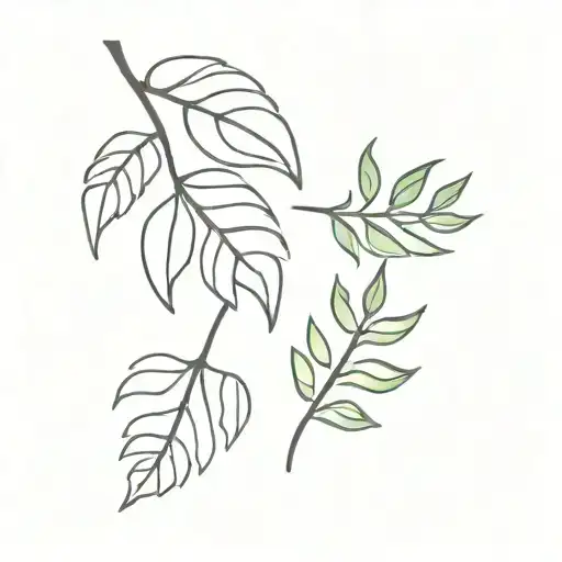 A minimalistic design of mulberry fruit with intertwined ferns tattoo design idea