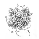 Incorporate religious symbols intertwined with vines and flowers to represent faith and growth tattoo design idea
