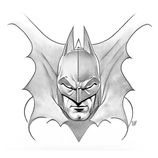 A Blackwork tattoo of a comic of BatMan VS Superman tattoo design idea