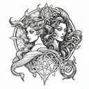 aquarius and gemini tattoo design idea