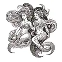 aquarius and gemini tattoo design idea