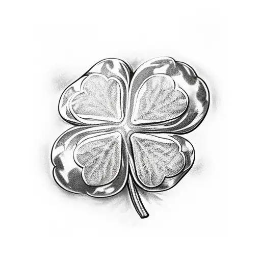 4 leaf Clover with the number 143 on leaves tattoo design idea