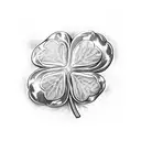 4 leaf Clover with the number 143 on leaves tattoo design idea