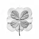 4 leaf Clover with the number 143 on leaves tattoo design idea