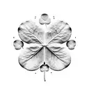 4 leaf Clover with the number 143 on leaves tattoo design idea