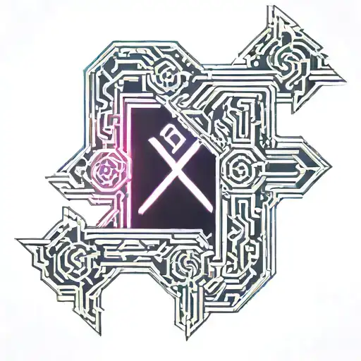 frostmourne runes engraved tattoo design idea