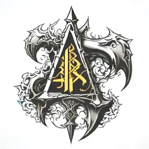 frostmourne runes engraved tattoo design idea