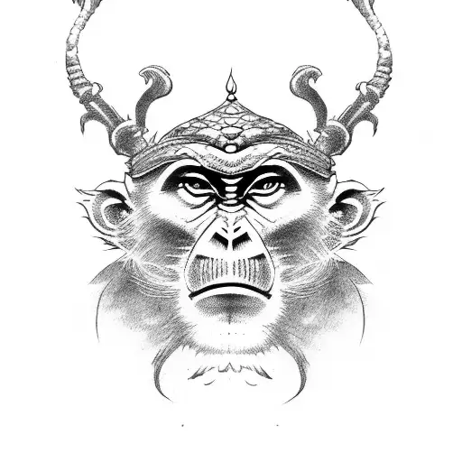 monkey king tattoo design idea