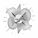 small half moon and sun with no shadows black and white tattoo design idea