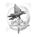 Air traffic control, raven, tow misslie, snake on a sword. ruler set, marins, inside a globe tattoo design idea