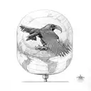 Air traffic control, raven, tow misslie, snake on a sword. ruler set, marins, inside a globe tattoo design idea