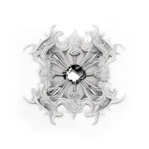 shattered mirror tattoo design idea