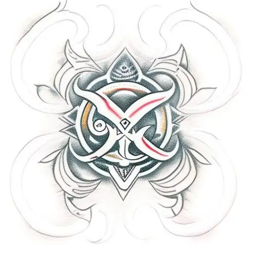 Trishul tattoo tribal style design, trident tribal tattoo graphic wall  mural • murals meditation, weapon, om | myloview.com