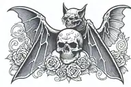 death bat tattoo design idea