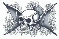 death bat tattoo design idea