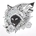Nordic, heavy metal, wolf tattoo design idea