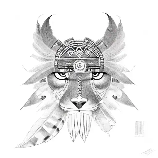 Tribal Cherokee Indian Tattoo Idea - BlackInk AI