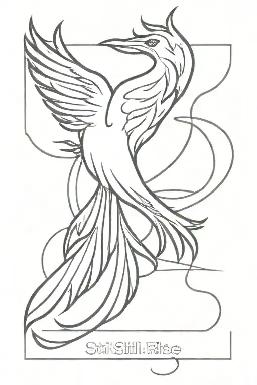 phoenix and "still I rise"  tattoo design idea